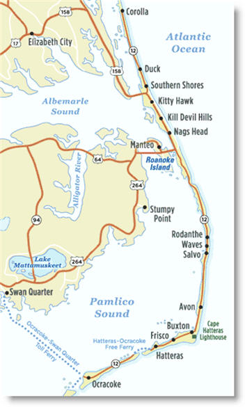 Outer Banks North Carolina Map