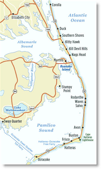 Northern Outer Banks Map - Map Of Counties Around London